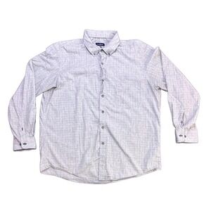 Club Room‎ Mens XL White Dotted Long Sleeve Button Down Shirt